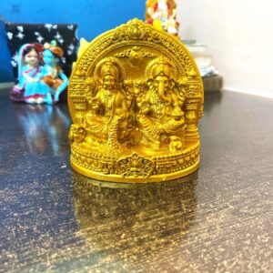 Laxmi Ganesh Idol Golden Size Approx 4 Inch